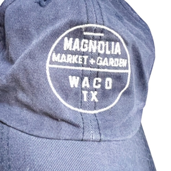 Magnolia Market & Garden Waco TX Unisex Blue Washed Baseball Style Hat - Picture 4 of 16